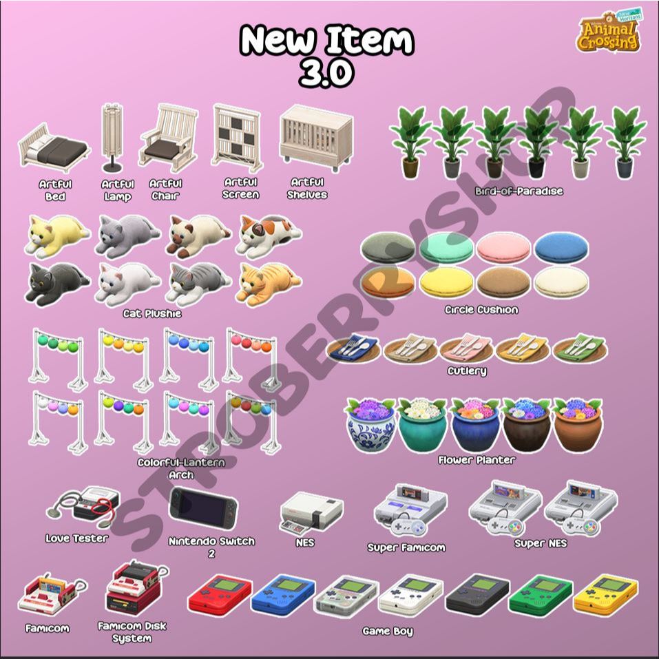 New Items V3 Free Update Animal Crossing New Horizons ACNH terbaru termurah tercepat
