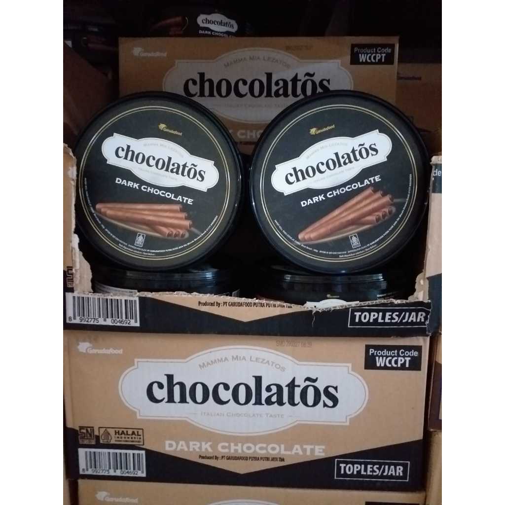 Gery Wafer Roll Chocolatos Dark Kaleng 190g