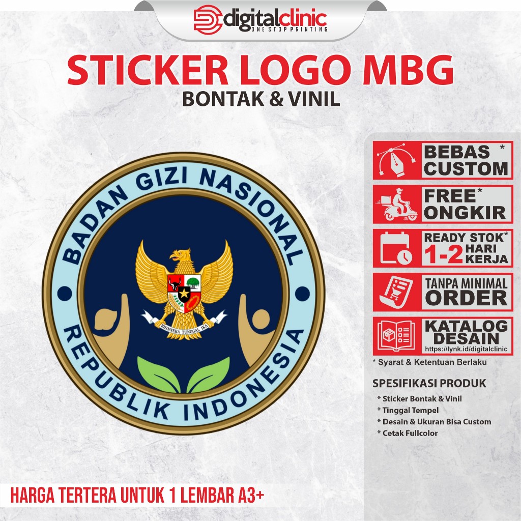 Sticker BGN Badan Gizi Nasional MBG