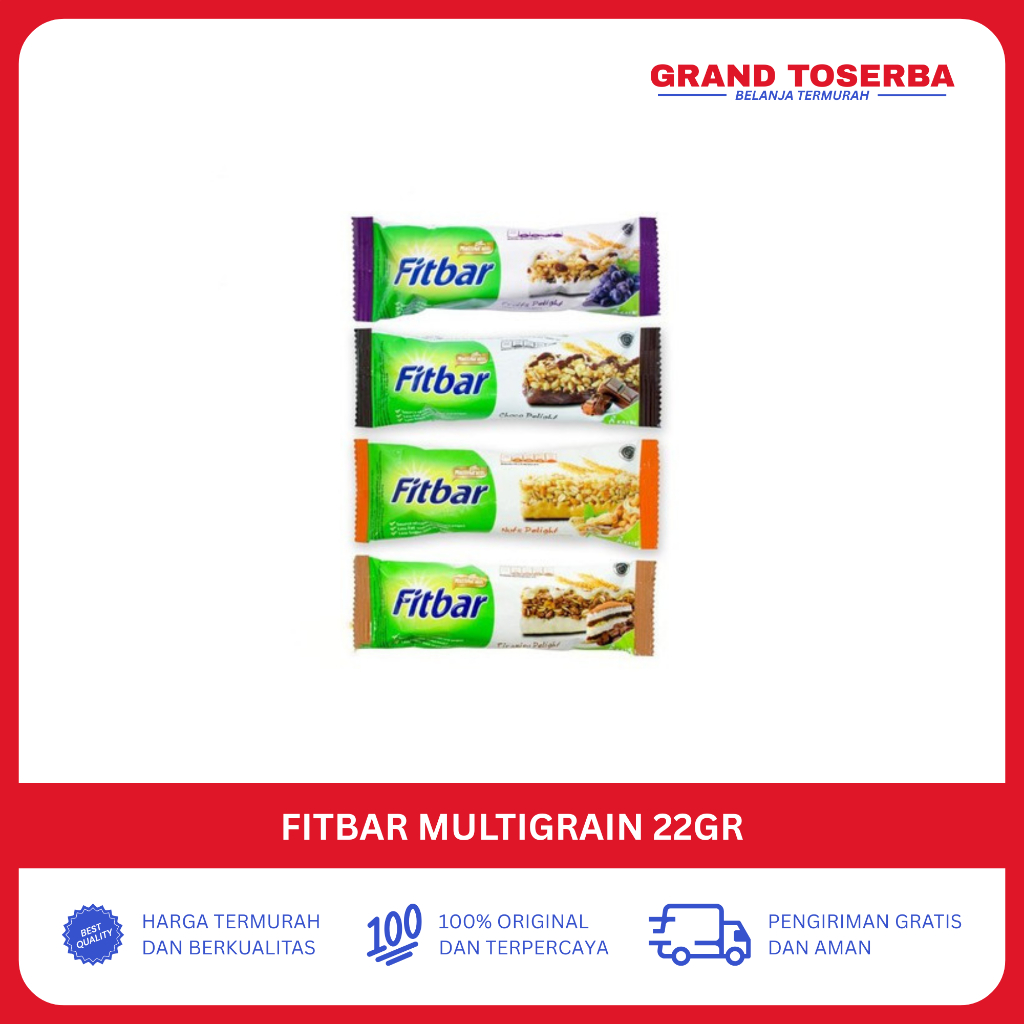 Fitbar Multigrain 22 gr - Fit Bar Snack Rendah Kalori - Snack Diet