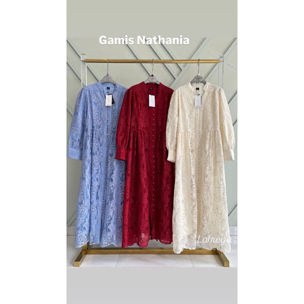 Orenji Gamis Lfy Laferya Nathaniah Full Brukat