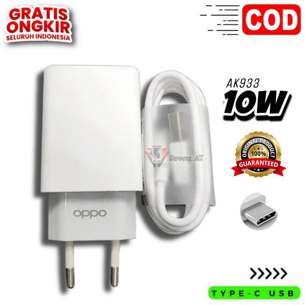 Charger Oppo Original Type C Fast Charging A16 A18 A5 2020 A52 A9 2020 Carger Cas Casan Tipe C Ori
