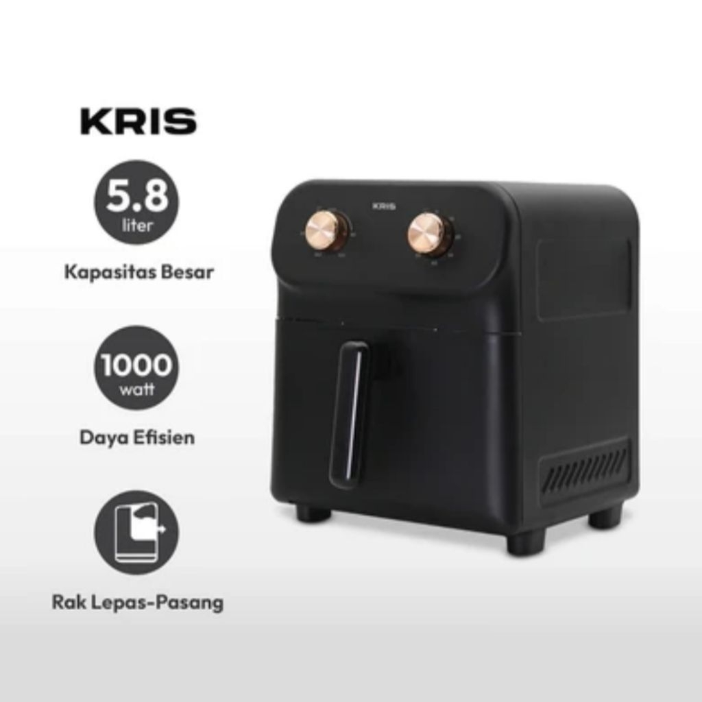 Kris 5.8 Ltr Air Fryer - Hitam
