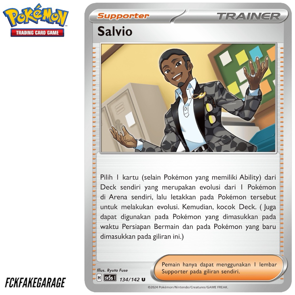 Pokemon TCG Supporter Salvio U (sv5s 134/142) TRAINER Original Card Indonesia
