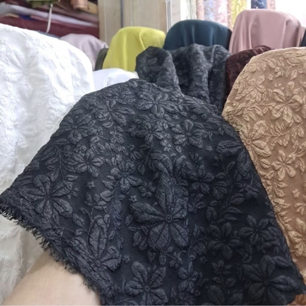 Kain Fukuro Jacquard Emboss / Bahan Kebaya Janggan