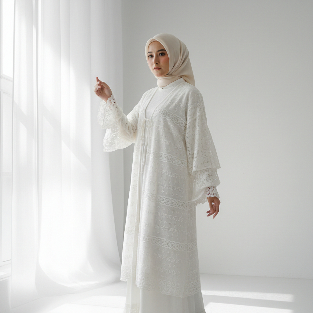 SAEMA - Lunara Gamis Muslimah Elegan | Baju Gamis Wanita Simple Mewah