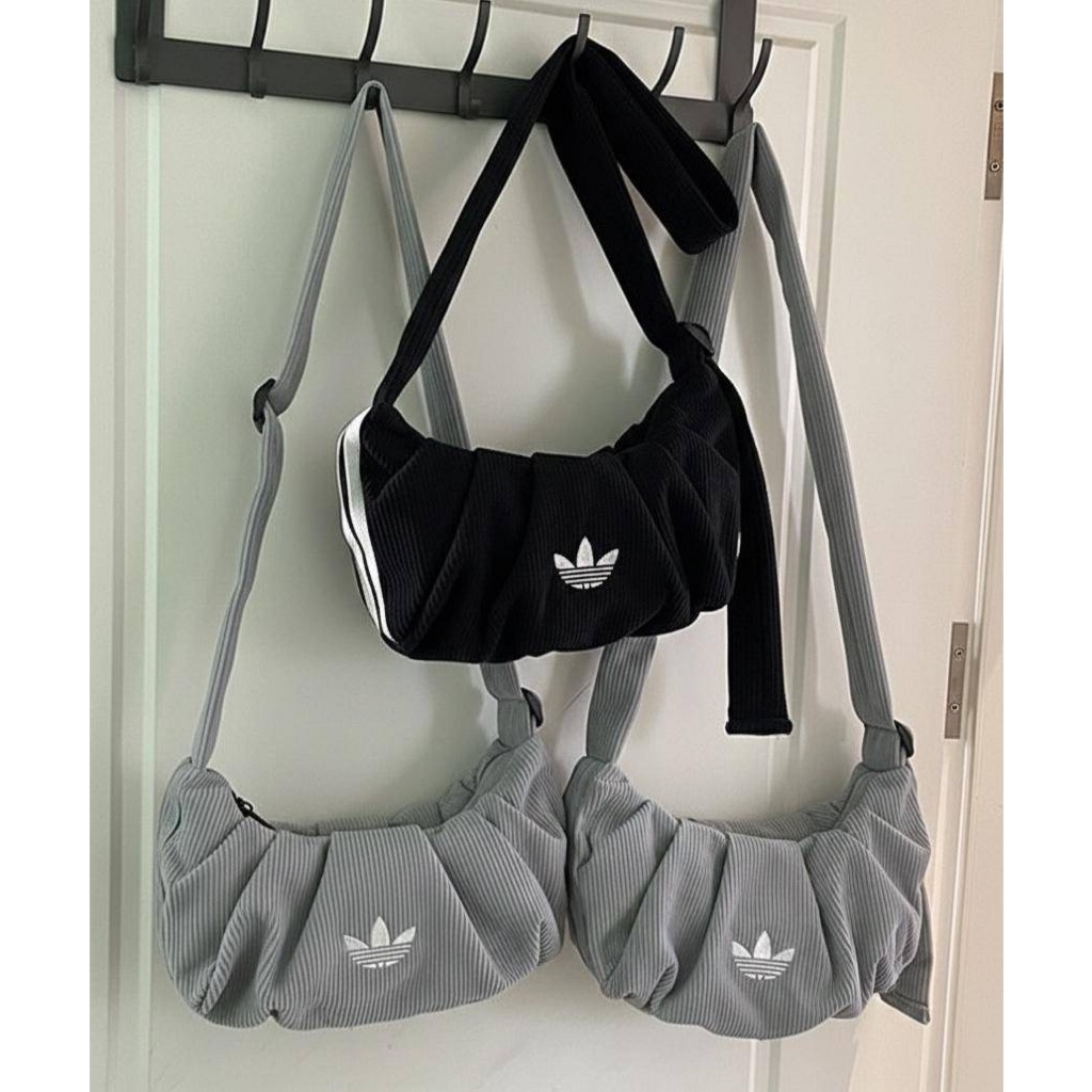 TAS SLINGBAG ADIDAS CLOUD ORIGINAL BLACK GREY BAGS / TAS SLINGBAG WANITA / TAS SLINGBAG FULL SET