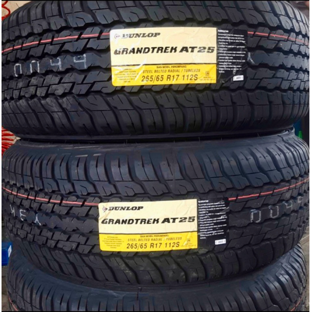 Ban mobil 265/65 r17 Dunlop Grandtrek AT25 ukuran 265 65 17 Grandtrek AT 25 untuk Fortuner Pajero La