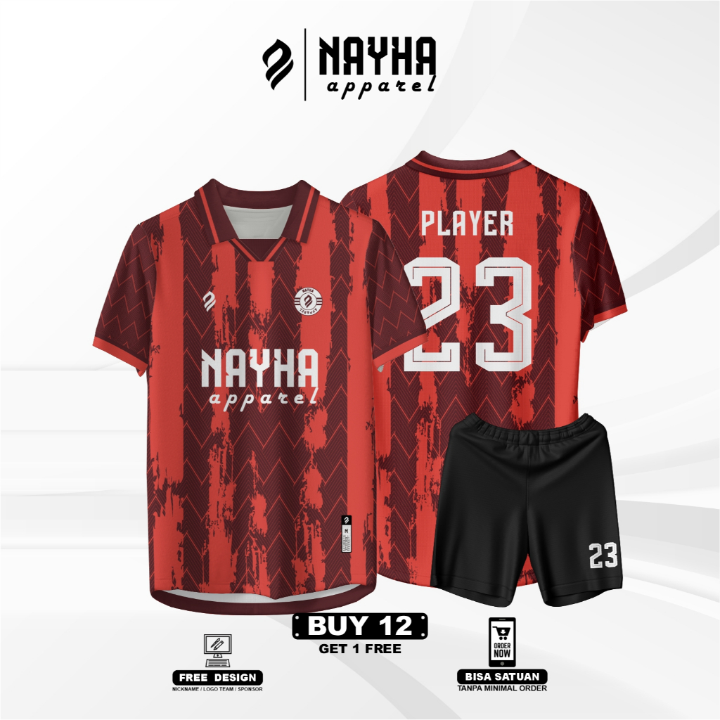 Custom Jersey Sepak Bola Futsal Retro Maroon