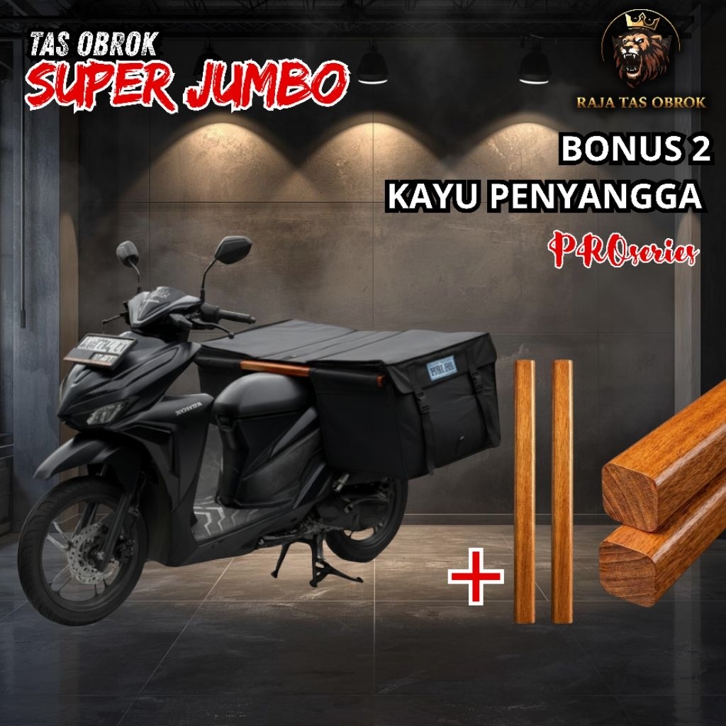 Tas Obrok  Srandul motor Kurir pos Super Jumbo – Waterproof Anti Air, Material Kuat Awet, Jahitan Ra