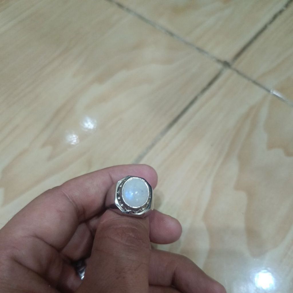 Biduri Bulan Ring Alpaka Size R8