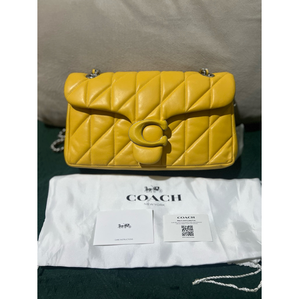 COACH Tabby 26 Quilted Shoulder Bag Leather Yellow