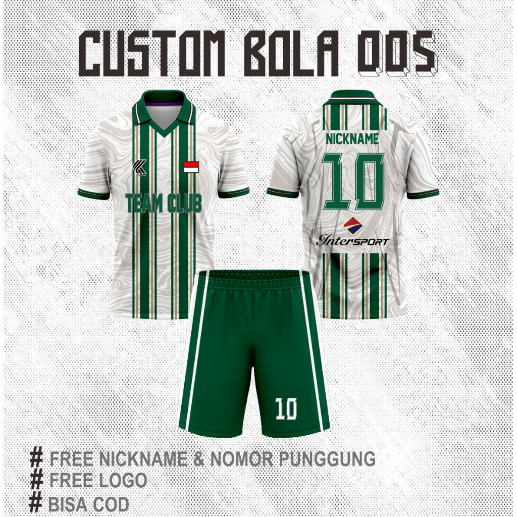 Jersey Custome Bola Futsal / Sepak Bola Full Printing Custome Nama Nomor & Logo team Bisa Cod & Satu