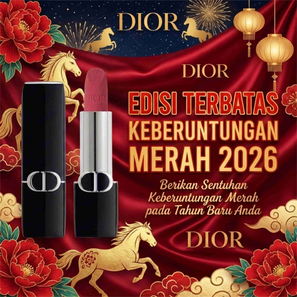 Dior Rouge Lipstick Mini 1.5g - Lipstik Kecil Asli, Tahan Lama & Halus, Cocok untuk Perjalanan, Hadi