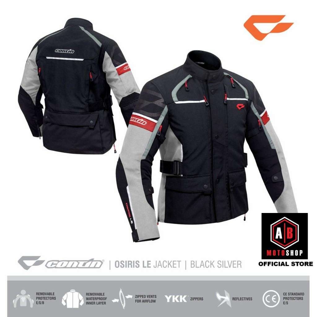 Continmoto Jaket Motor Touring Adventure Protektor Contin Osiris Le - Silver