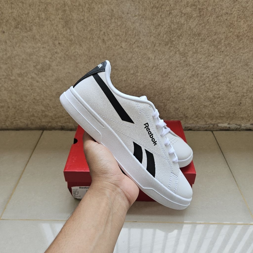 Reebok Prime Grounds White-Black / Reebok Court Clean - White/Navy / Sepatu Reebok Pria Unisex Putih