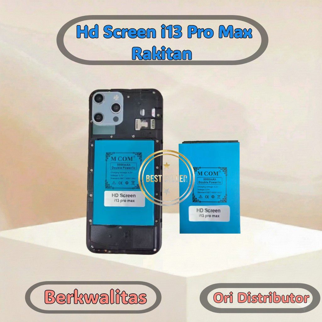 Battery Batere Batre Baterai Double Power Mcom HD Screen i13 Pro Max Kapasitas 5000 Mah