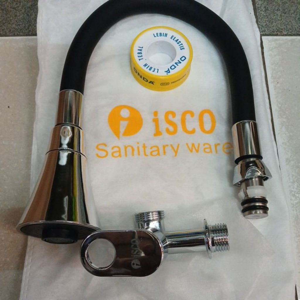 KRAN LEHER ANGSA CUCI PIRING FLEKSIBEL KARET ISCO