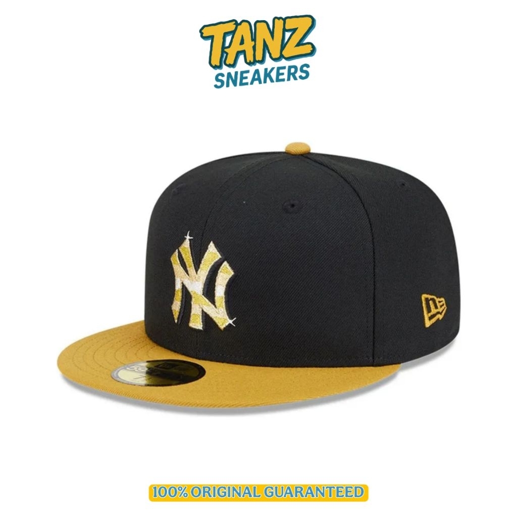 TOPI SNAPBACK NEW ERA 59FIFTY FITTED NY YANKEES METALIC GOLD LOGO ORIGINAL RESMI BNIP