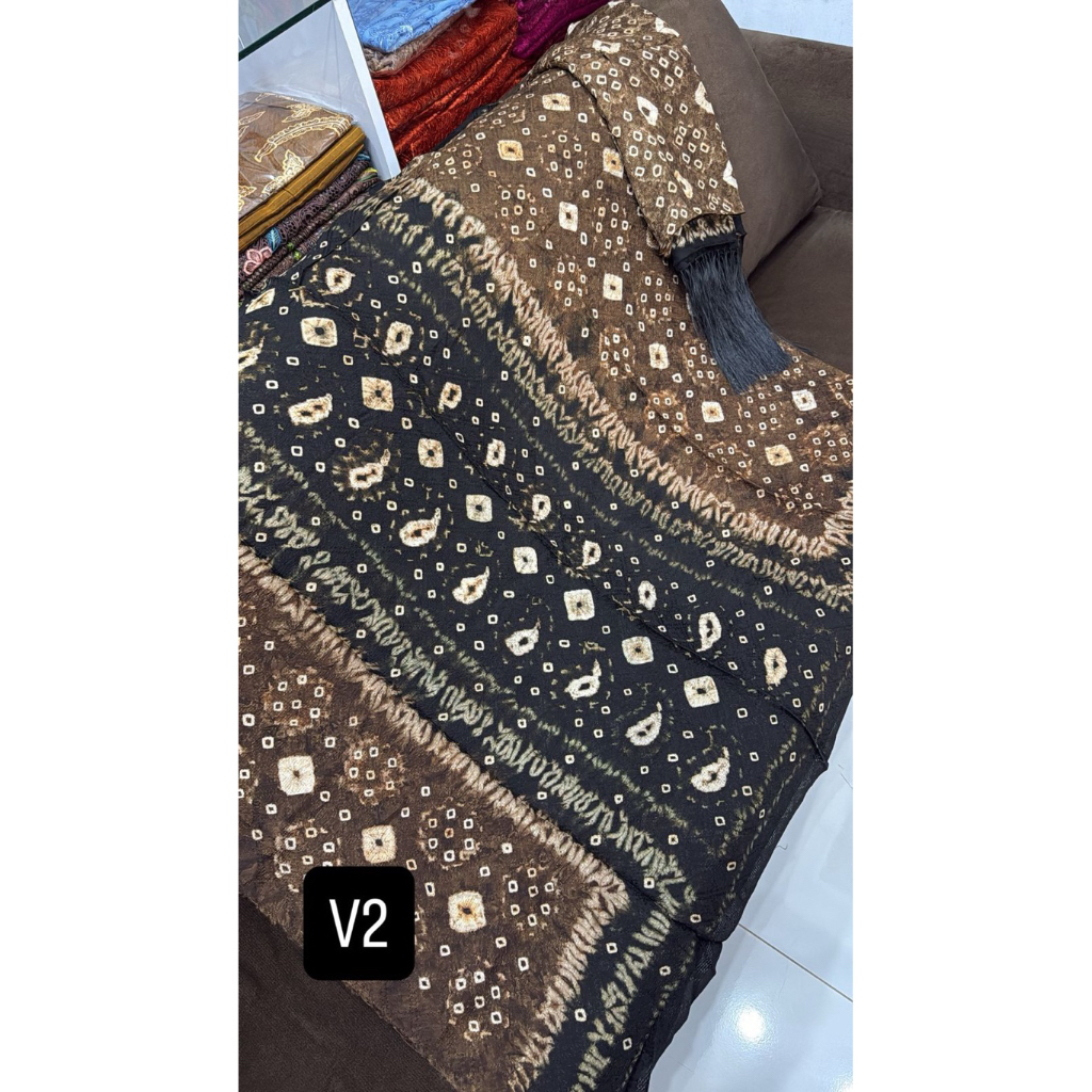 Kamen Jumputan Viscose Palembang set Selendang Besar