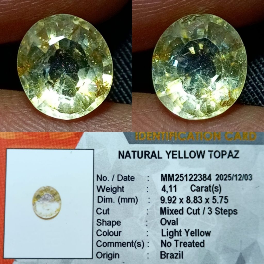 natural yellow topaz light yellow brazil memo KGL