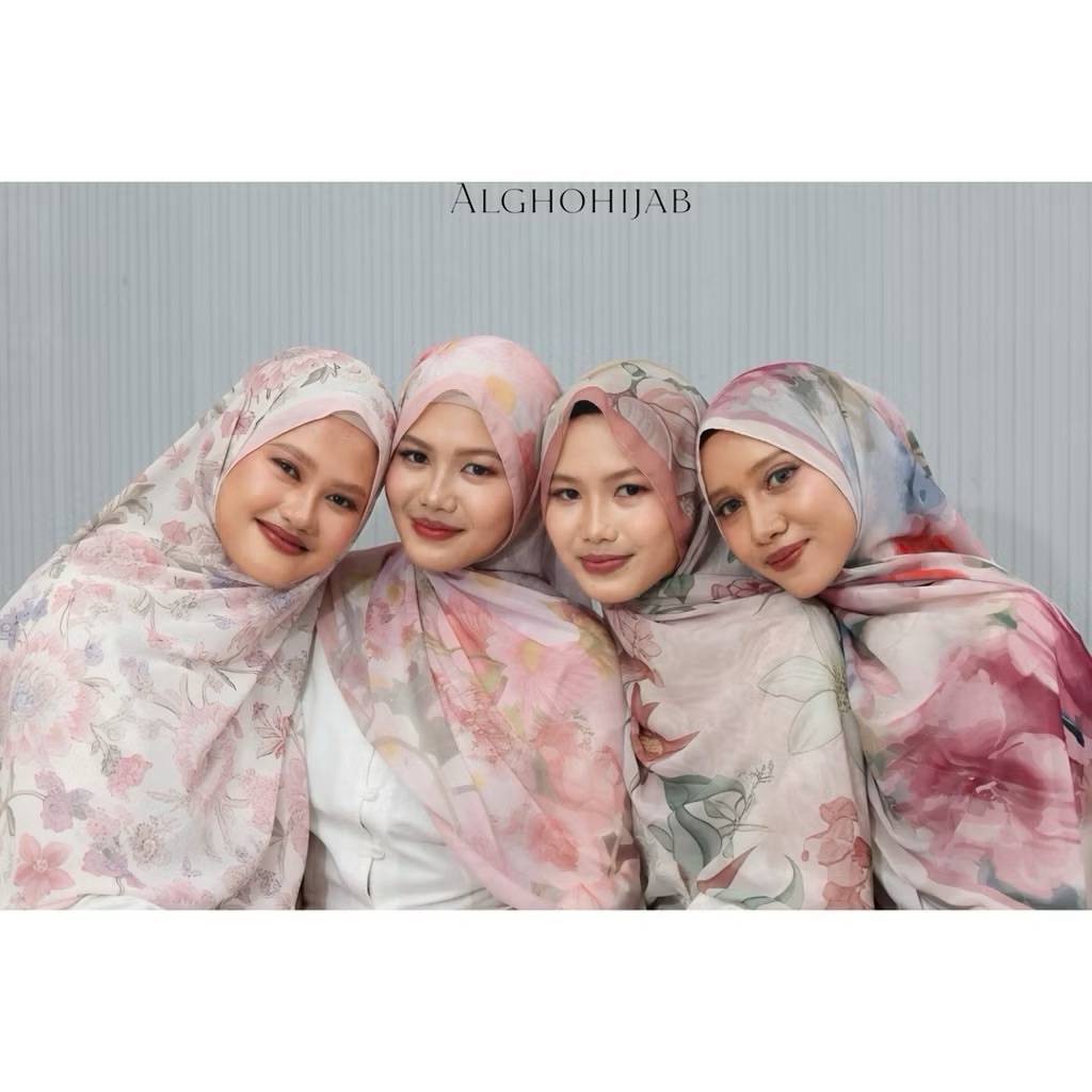 Pashmina Printed Ceruty Babydoll by Algho Store Hijab Motif Termurah Jilbab (READY)