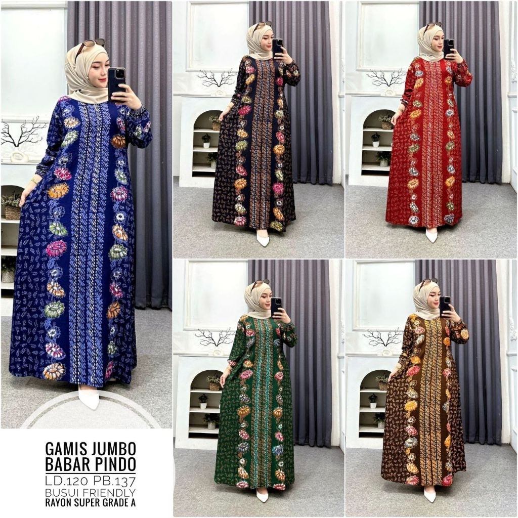 GAMIS BATIK JUMBO LD 120 GAMIS RAYON MURAH