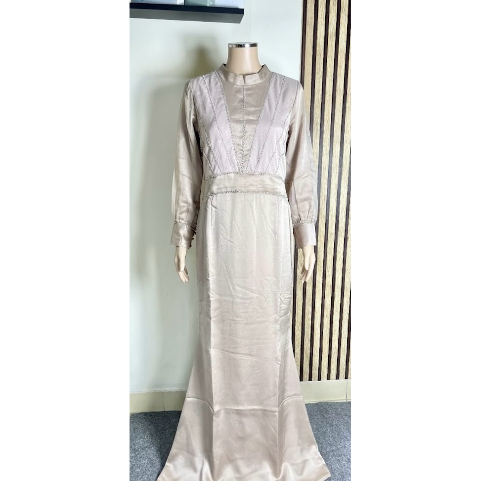 [PRELOVED] Rose Gold Dress Pesta + Hijab | Busana Muslim Formal Kondangan