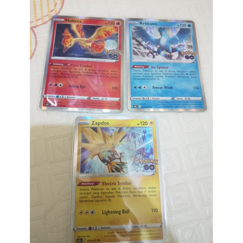 Pokemon TCG 3LEGEND Zapdos+Moltres+Articuno pokemon go ind