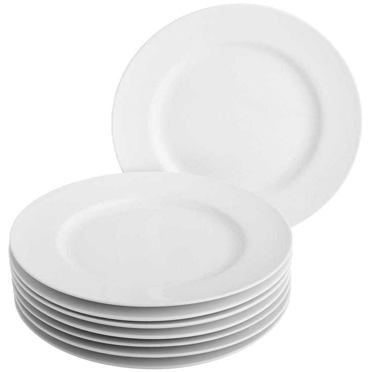 Piring Putih Minimalis Keramik / Piring Makan Elegan Model IKEA – Tahan Panas & Anti Noda