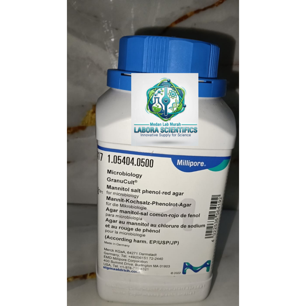 Mannitol Salt Phenol-red Agar , MSA , Media Mikrobiologi , Media MSA , ecer 1 gr