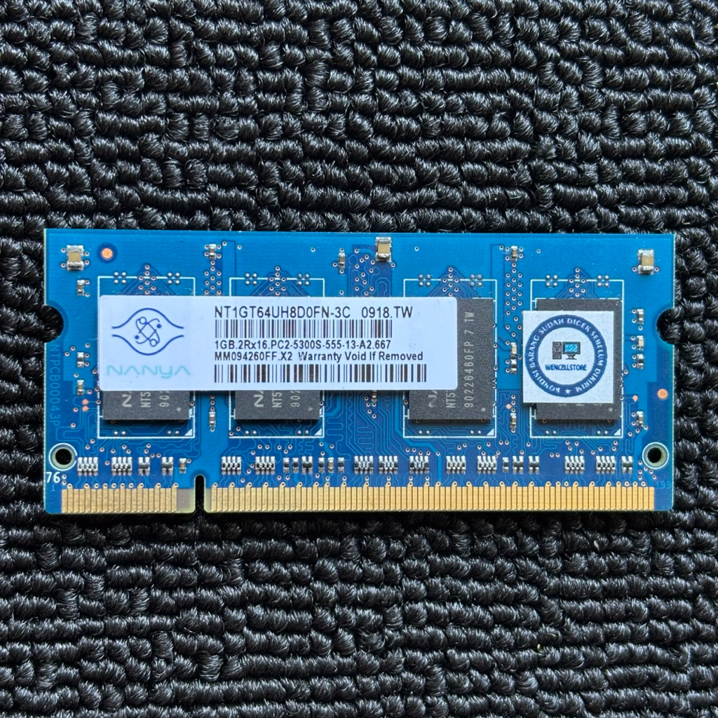 RAM LAPTOP NANYA 1GB 2Rx16 PC2-5300S/667MHZ DDR2