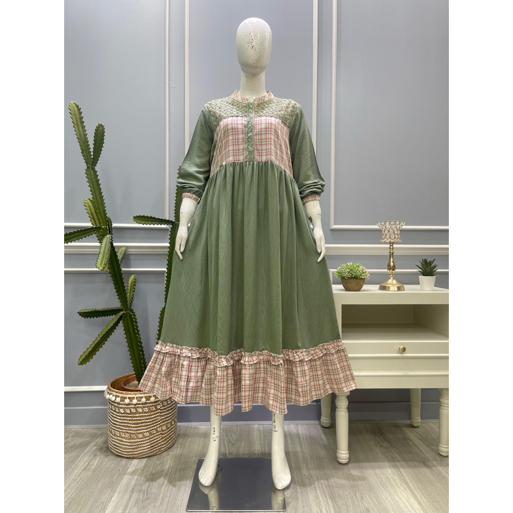 Salvina midi dan gamis katun triset renda