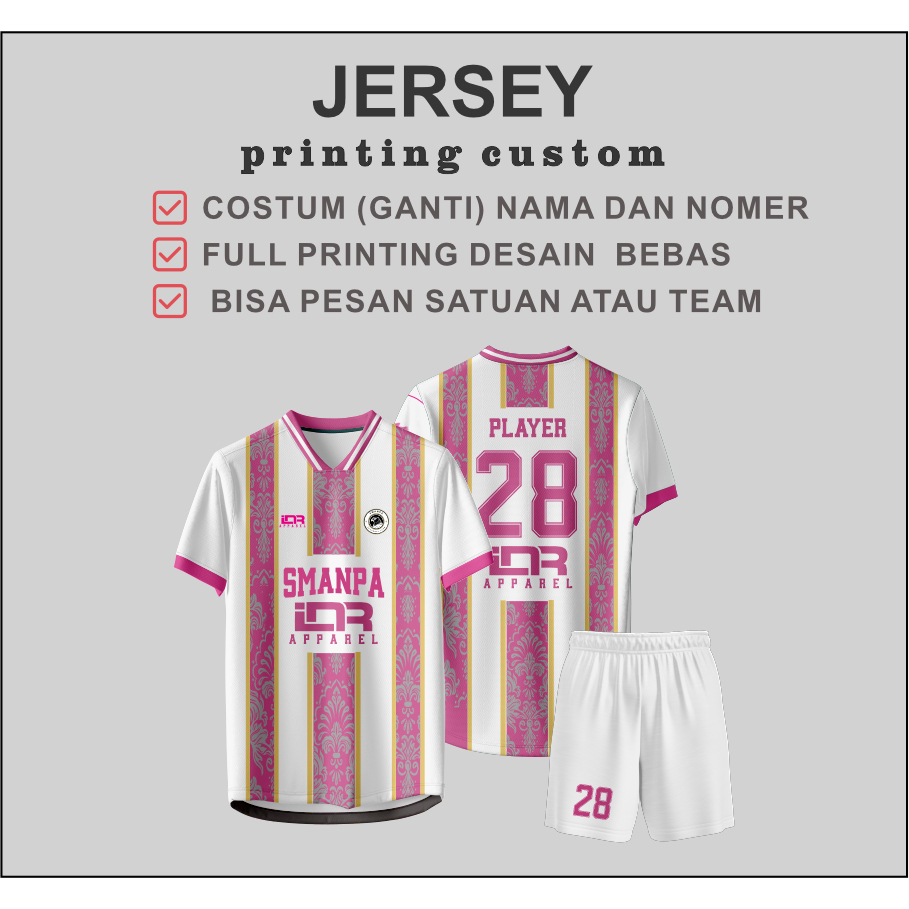Jersey Retro Vintage Custom Futsal Sepak Bola