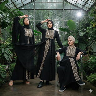 Gamis Abaya Jersey Mix Ceruty Double Layer Resleting Depan Hitam Wanita Dewasa Jumbo