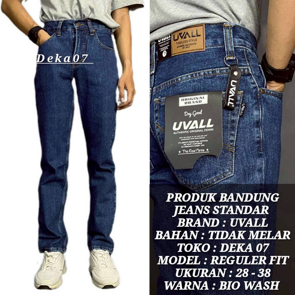 UVALL Celana Jeans Panjang Pria Standar Reguler