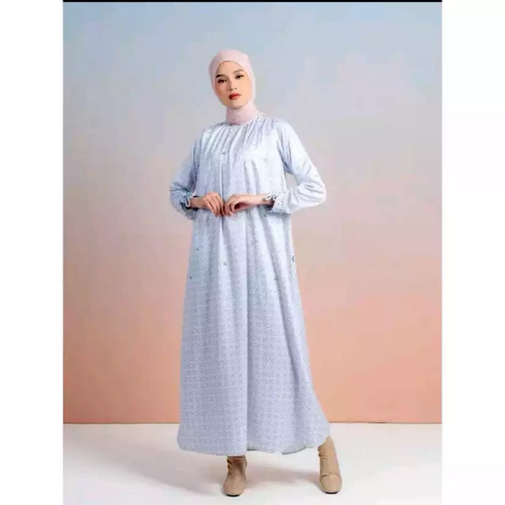 ELZATTA Gamis Satin Serut Marrakesh - Fashion Wanita Muslimah - Gamis Dress Panjang Bahan Satin - Ga