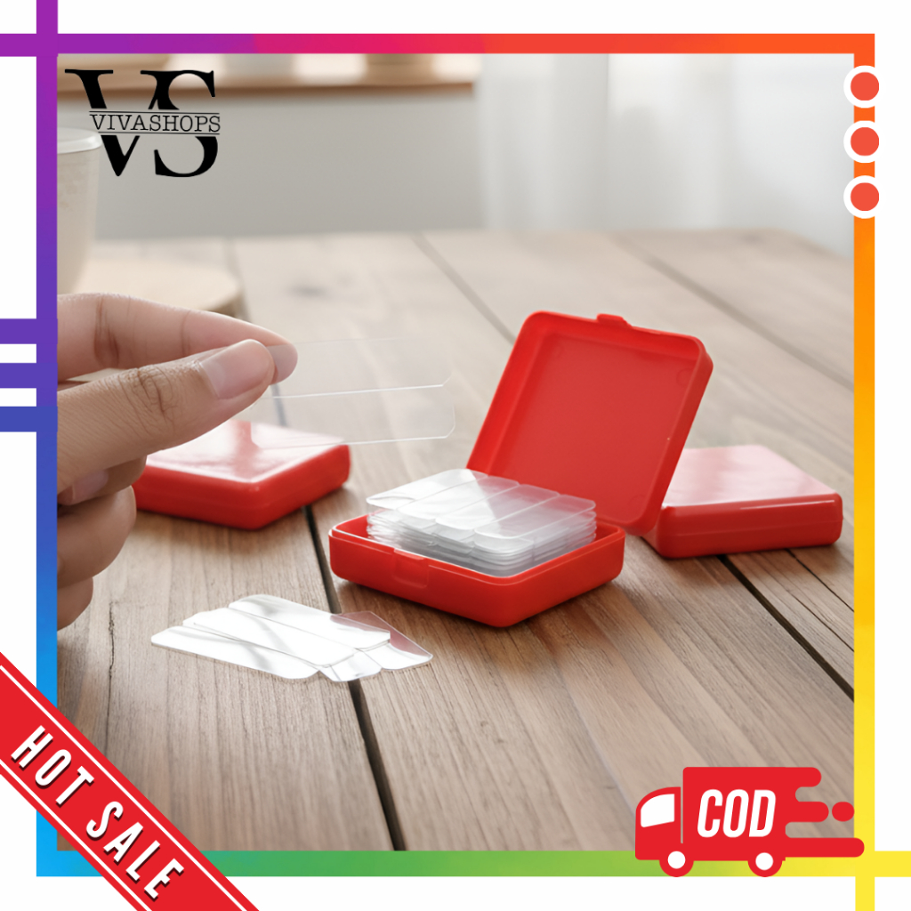 Double Side Tape Transparan Bentuk Kotak Papan Nano / Nano Tape Kotak Papan Double Side Tape Magic