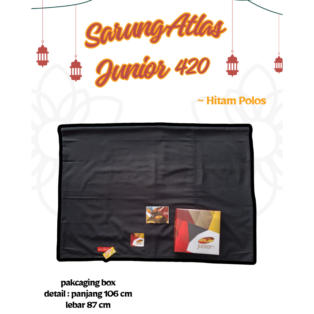 Sarung Atlas Junior Hitam Polos