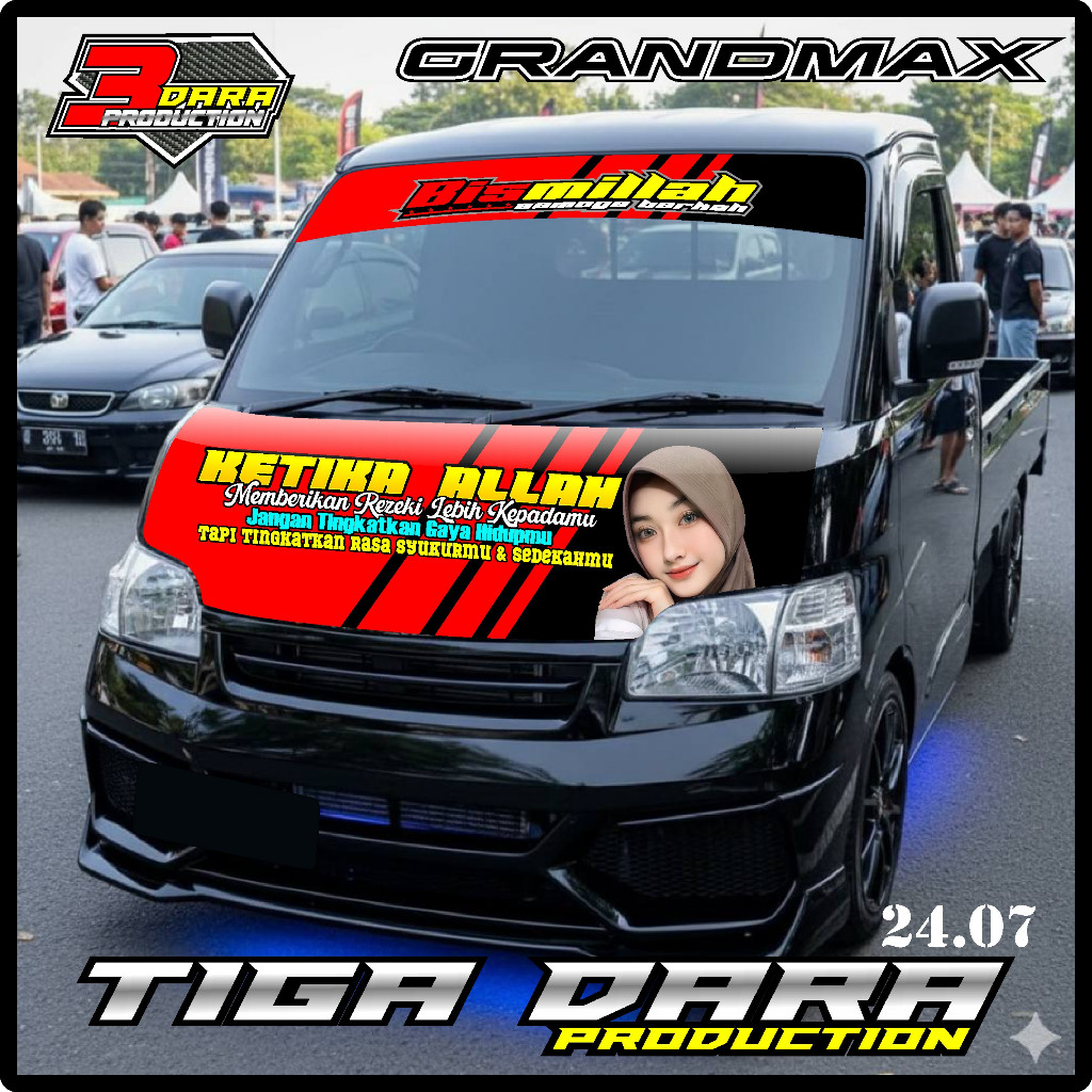 (COD) SATU SET STICKER DECAL KABIN GRANMAX + STIKER KACA DEPAN GRAND MAX BEBAS REQUEST 24.07