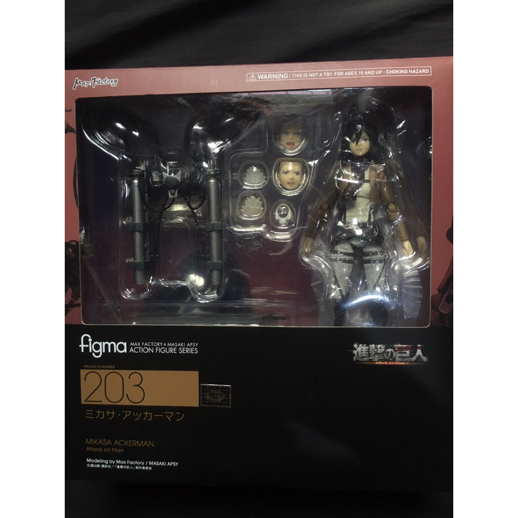 ORIGINAL FIGMA ATTACK ON TITAN MIKASA ACKERMAN (BIB) RARE