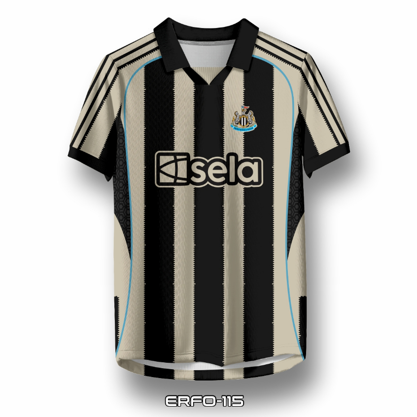 Jersey Newcastle United Home Retro Klasik Hitam Putih Baju Bola ERFO.ID-115