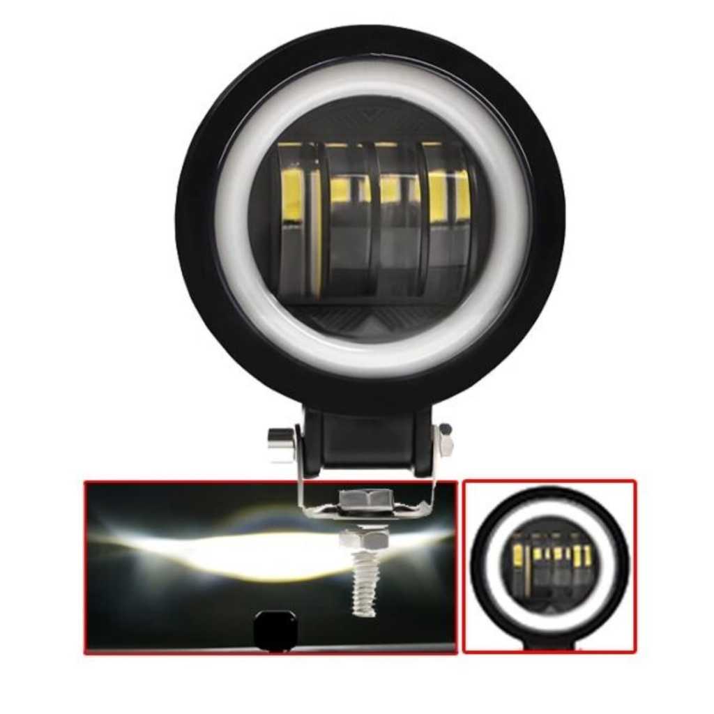 Lampu Tembak Sorot LED CWL 24 Volt Daymaker Mini 4 Mata Truk Bus Fuso Hino Ragasa Angel Eye 4D Lens 