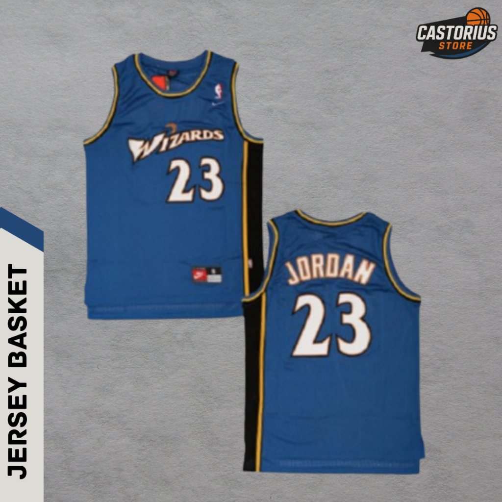 JERSEY BASKET MICHAEL JORDAN BAJU BASKET BAJU BASKET PRIA COWO WASHINGTON WIZARD BIRU#23
