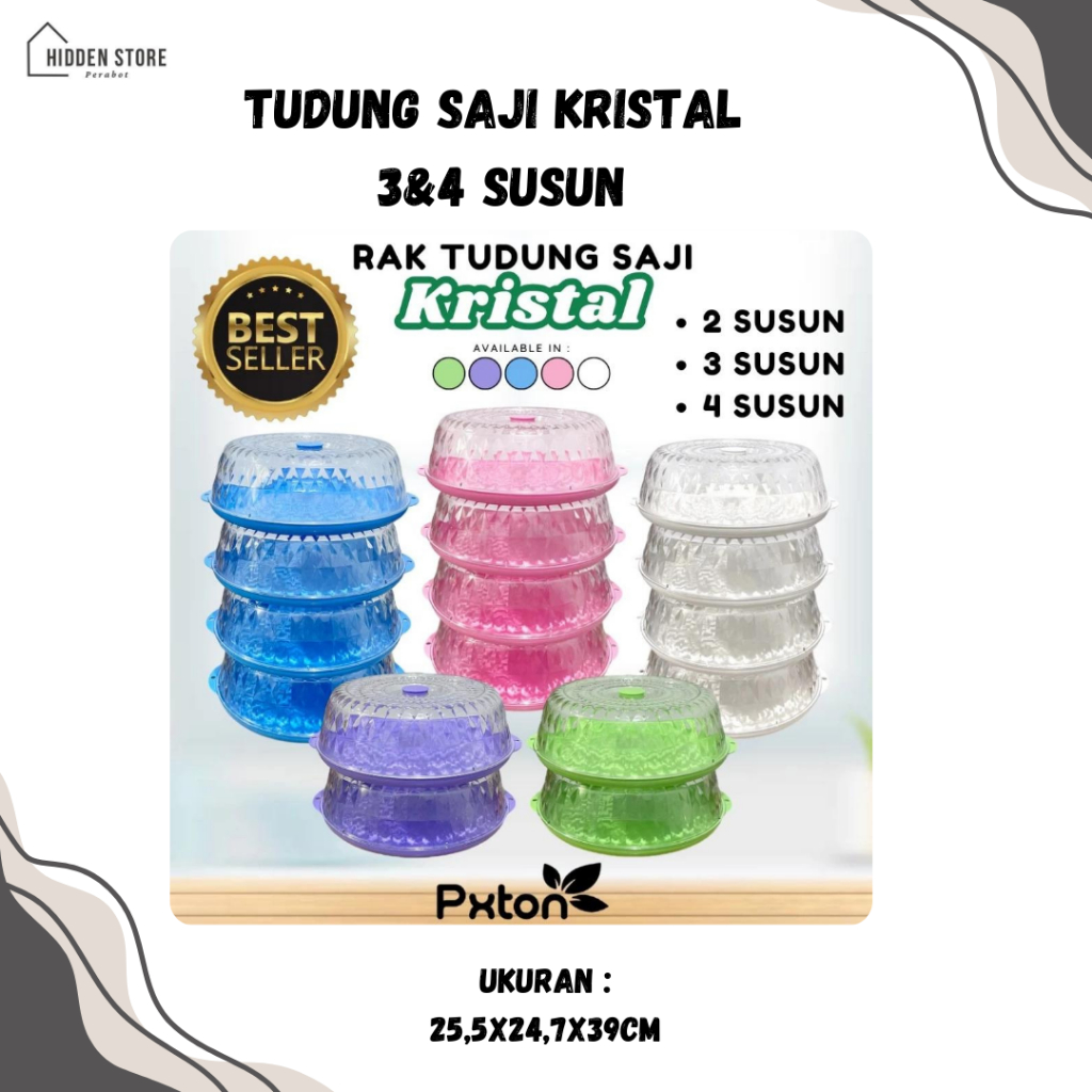 Tudung Saji Kristal 3 & 4 Susun Anti Pecah Pxton