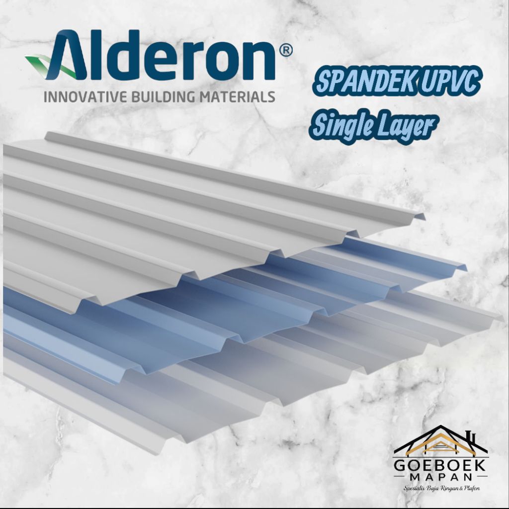 Spandek Atap UPVC Alderon Single Layer