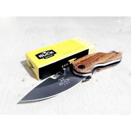 Pisau Saku Lipat Outdoor Survival buk Titanium Rosewood