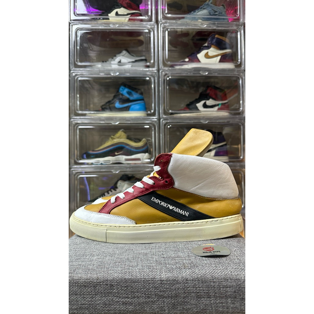 ARMANI HIGH TOP SNEAKERS , ARMANI HIGH TOP , ARMANI SNEAKERS , SNEAKERS , SHOES , SEPATU , SNEAKERS 