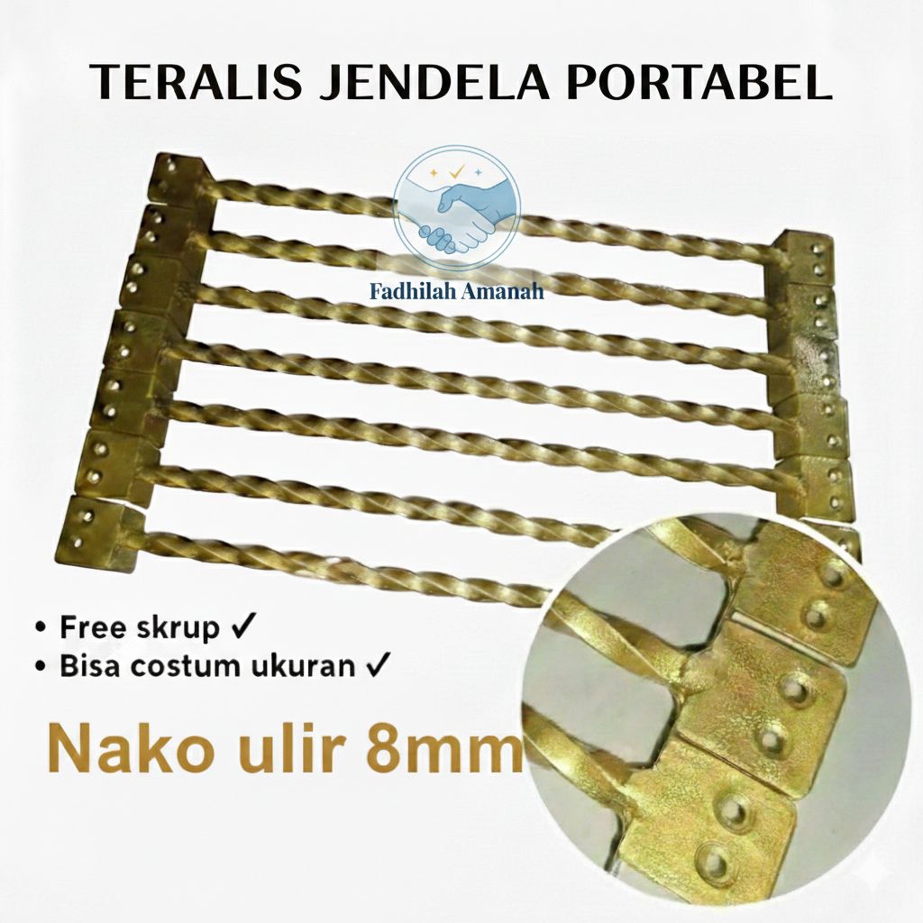 Teralis jendela portable besi nako ulir | Bisa costum ukuran