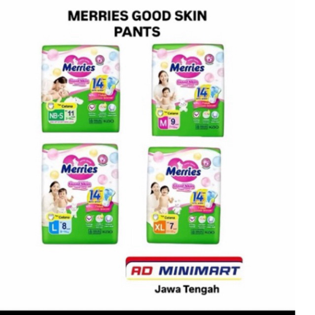 PAMPERS MERRIES Popok Celana Sekali Pakai S11 | M9 | L8 | XL7 (pack small/pak kecil) /POPOK BAYI DIA